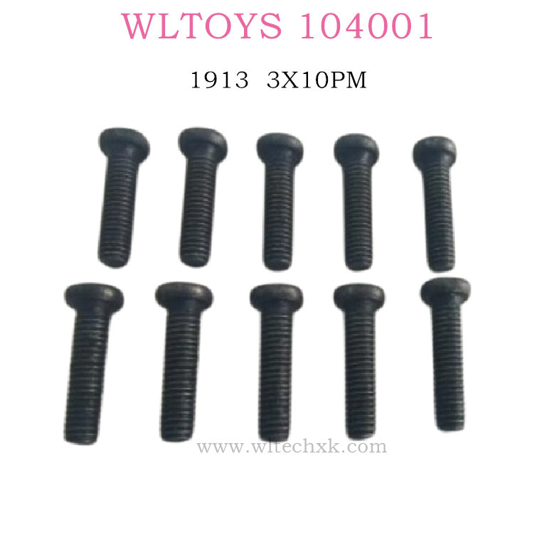 WLTOYS 104001 RC Car Original parts 1913 Phillips countersunk head machine screw 3X12KM