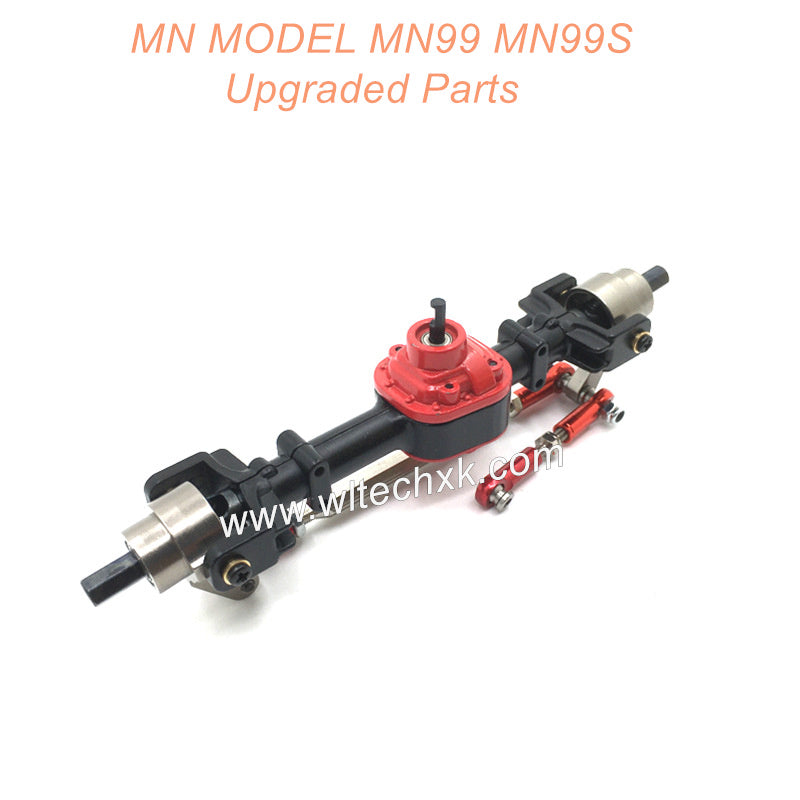 2-MN-MODEL-MN99-MN99S-Upgrade-Parts-Metal-Front-Axle-Assembly-Red