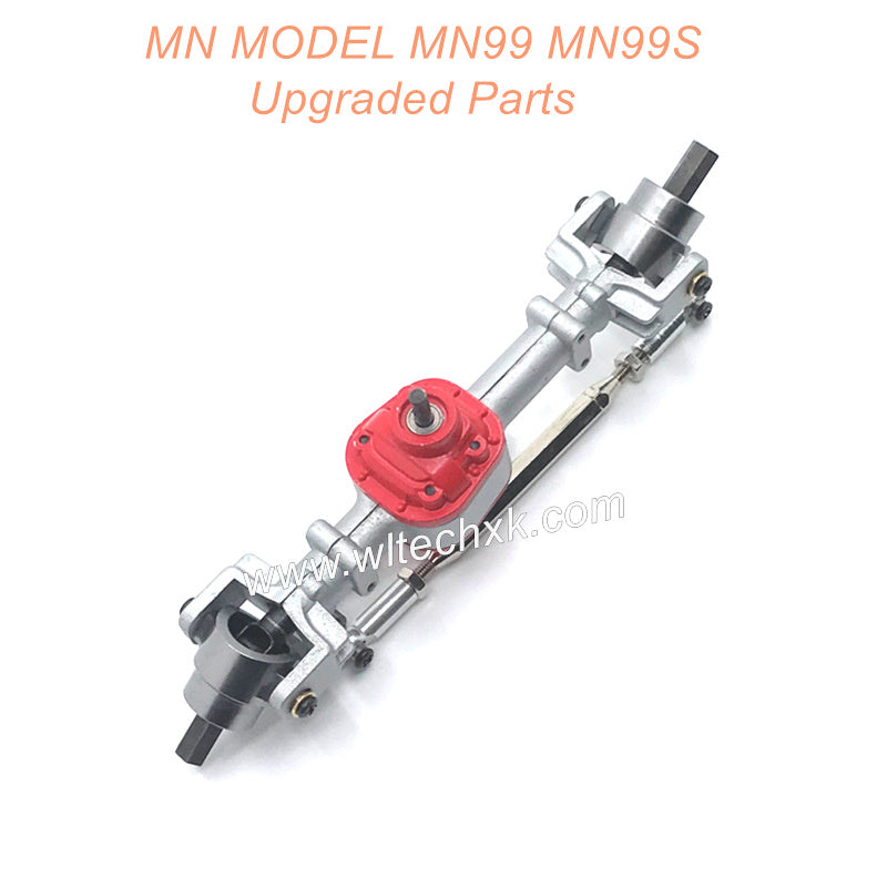 2-MN-MODEL-MN99-MN99S-Upgrade-Parts-Metal-Front-Axle-Assembly-Silver