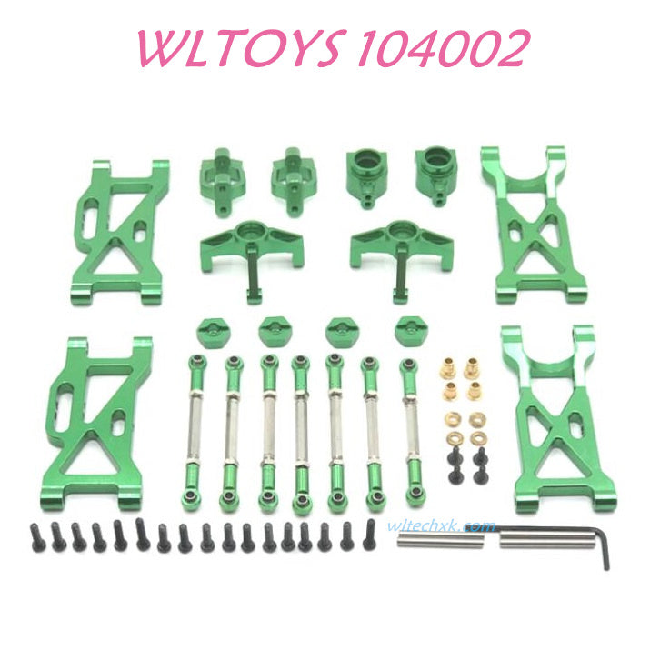 WLTOYS 104002 Swing Arm kit Upgrade 1/10 brushless 4WD Brushless 60km/h RC Car green