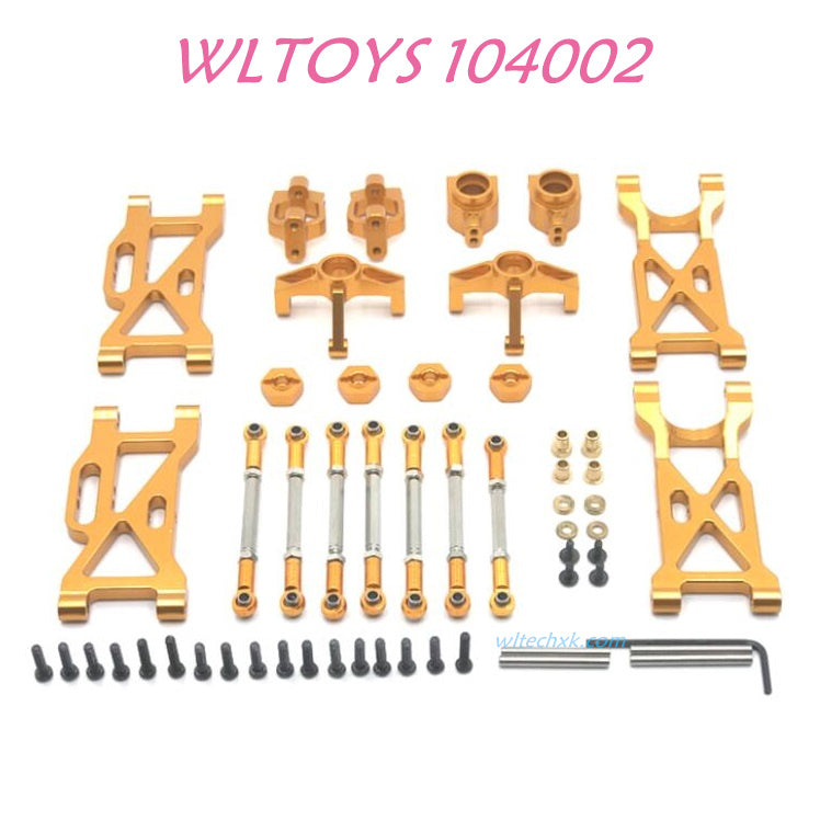 WLTOYS 104002 Swing Arm kit Upgrade 1/10 brushless 4WD Brushless 60km/h RC Car yellow
