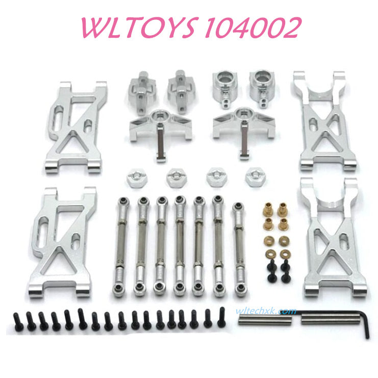 WLTOYS 104002 Swing Arm kit Upgrade 1/10 brushless 4WD Brushless 60km/h RC Car silver