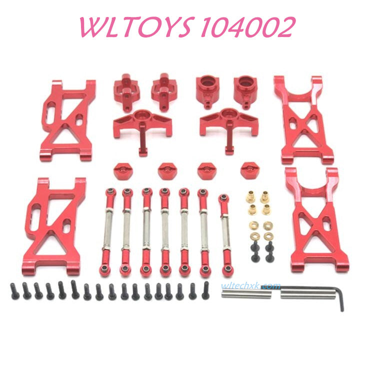WLTOYS 104002 Swing Arm kit Upgrade 1/10 brushless 4WD Brushless 60km/h RC Car red