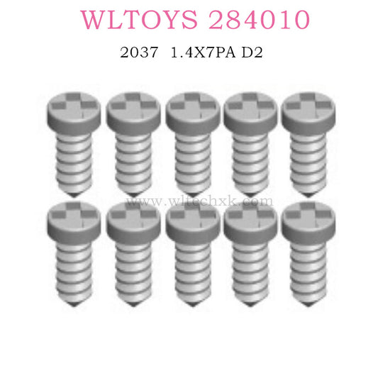 WLTOYS 284010 Original part 2037 cross round head and pointed tail self-tapping screws 1.4X7PA D2