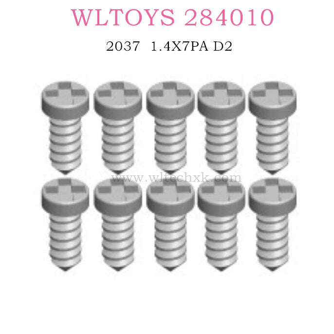 WLTOYS 284010 Original part 2037 cross round head and pointed tail self-tapping screws 1.4X7PA D2