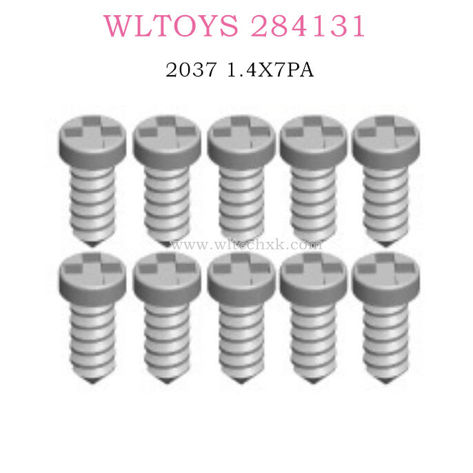 WLTOYS 284131 1/28 RC Car Original parts 2037 Cross round head and pointed tail self-tapping screws 1.4X7PA D2