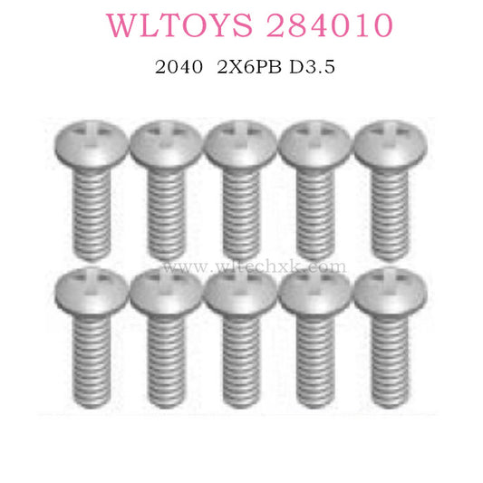 WLTOYS 284010 Original part 2040 cross round head self tapping screws 2X6PB D3.5