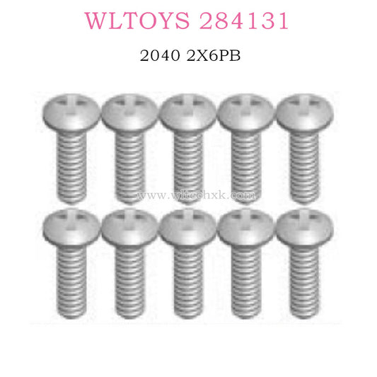 WLTOYS 284131 1/28 RC Car Original parts 2040 Cross round head self tapping screws 2X6PB D3.5