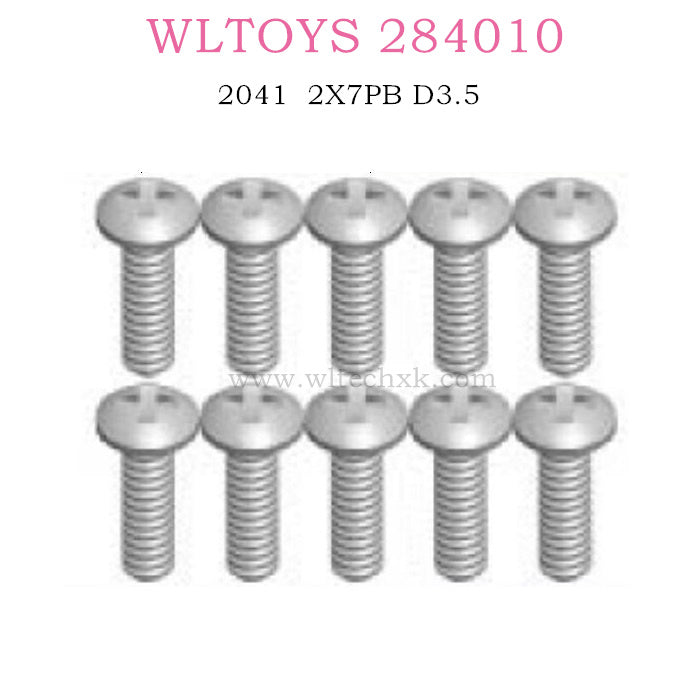 WLTOYS 284010 Original part 2041 cross round head self-tapping screws 2X7PB D3.5