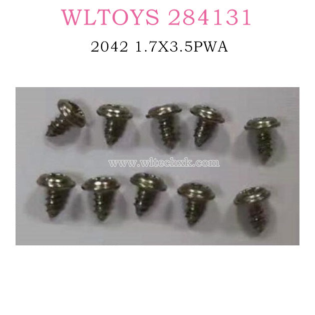 WLTOYS 284131 1/28 RC Car Original parts 2042 Cross Pan Head Screws 1.7X3.5PWA W4