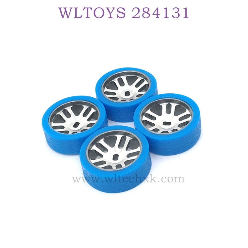 WLTOYS 284131 1/28 RC Car Upgrade Parts Metal Hub and Racing Tire blue