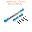 22-MNMODEL-MN90-D90-rc-car-Upgrades-Parts-Steering-and-Servo-Connect-Rods-Blue