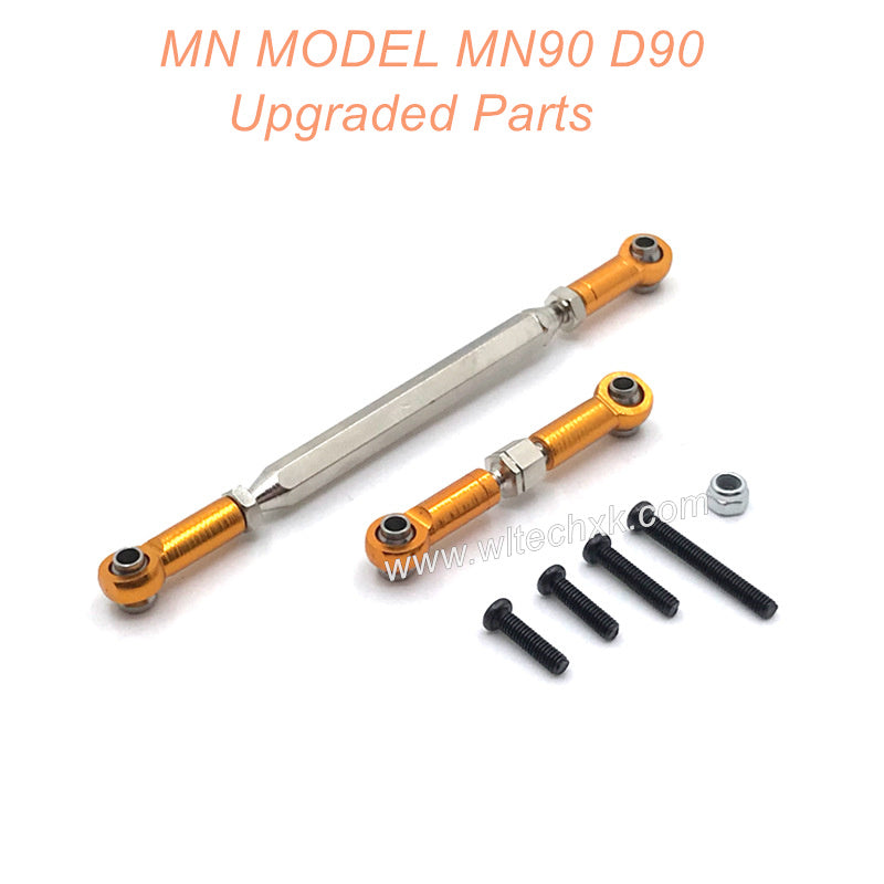 22-MNMODEL-MN90-D90-rc-car-Upgrades-Parts-Steering-and-Servo-Connect-Rods-Gold