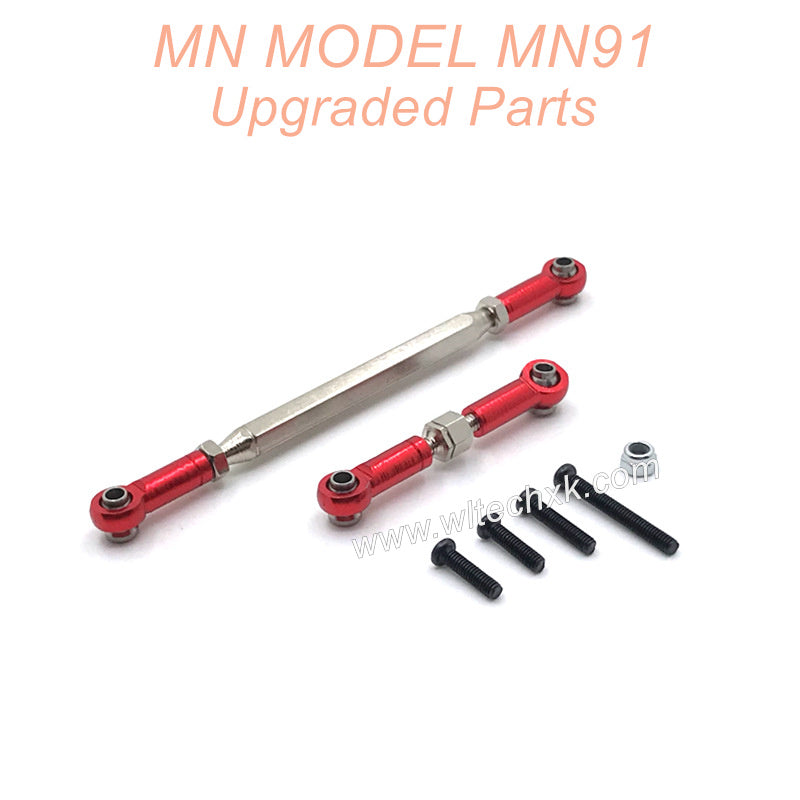 22-MNMODEL-MN91-rc-car-Upgrades-Parts-Steering-and-Servo-Connect-Rods-Red