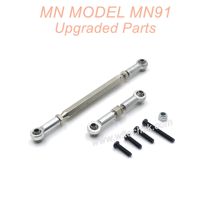 22-MNMODEL-MN91-rc-car-Upgrades-Parts-Steering-and-Servo-Connect-Rods-Silver