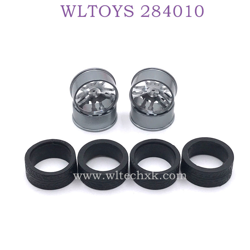 Upgrade parts of WLTOYS 284010 RC Car Metal Hub and Tire titanium