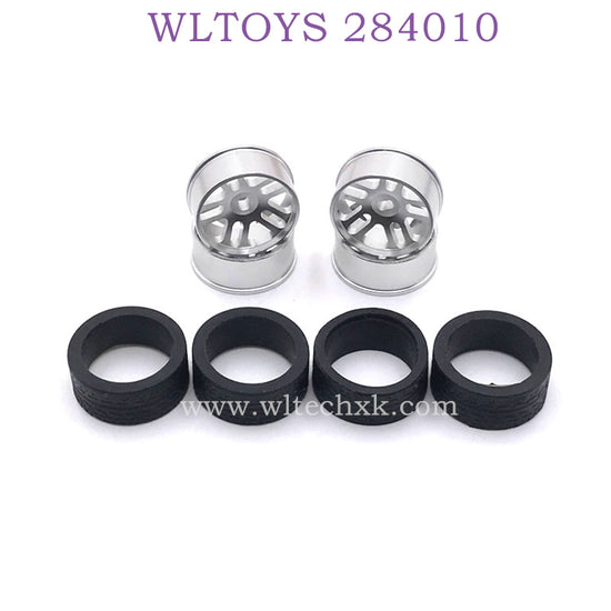 Upgrade parts of WLTOYS 284010 RC Car Metal Hub and Tire silver