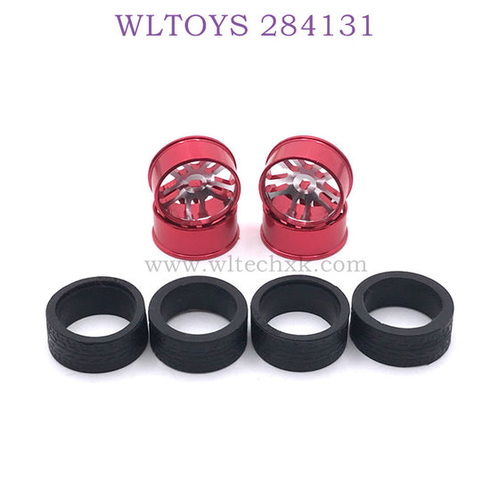 WLTOYS 284131 1/28 RC Car Upgrade Parts Metal Hub and Tire red