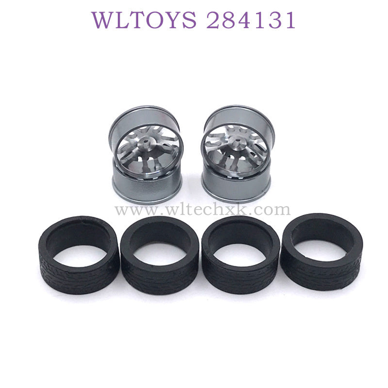 WLTOYS 284131 1/28 RC Car Upgrade Parts Metal Hub and Tire titanium