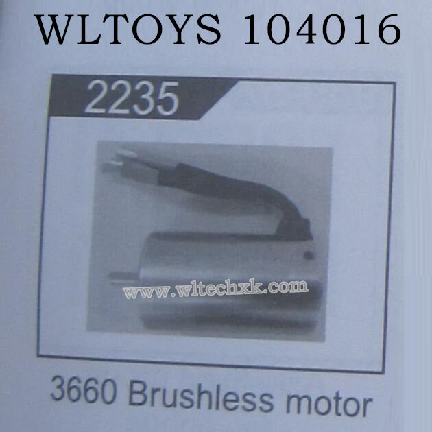 WLTOYS 104016 RC Car Original Parts 2235 Brushles Motor