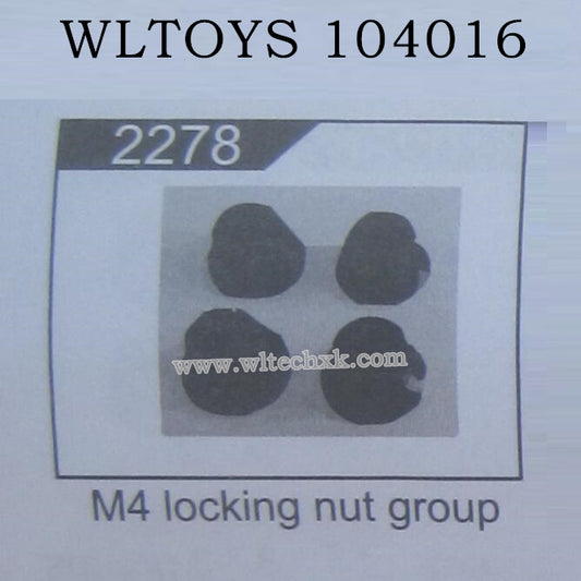 WLTOYS 104016 RC Car Original Parts 2278 M4 Locking Nut Group