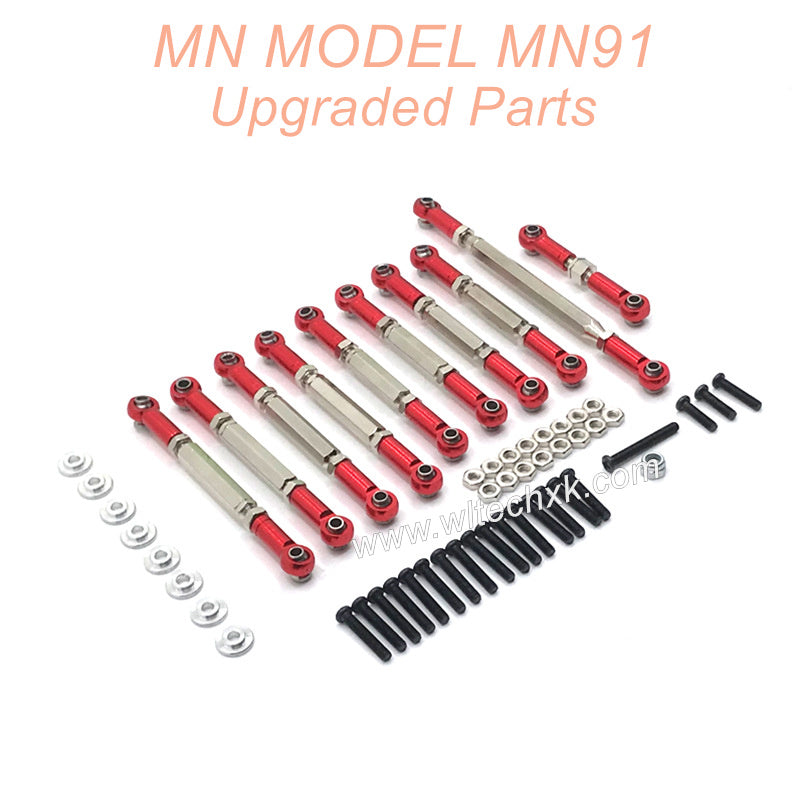 23-MNMODEL-MN91-rc-car-Upgrades-Parts-Connect-Rods-Red