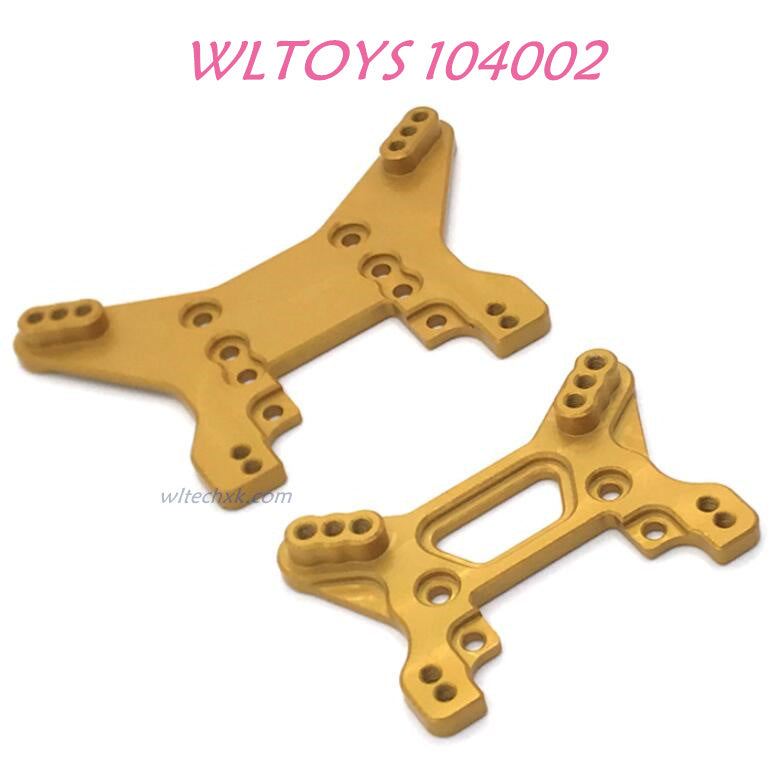 WLTOYS 104002 Front and Rear Shock Tower Upgrade 1/10 brushless 4WD Brushless 60km/h RC Car yellow