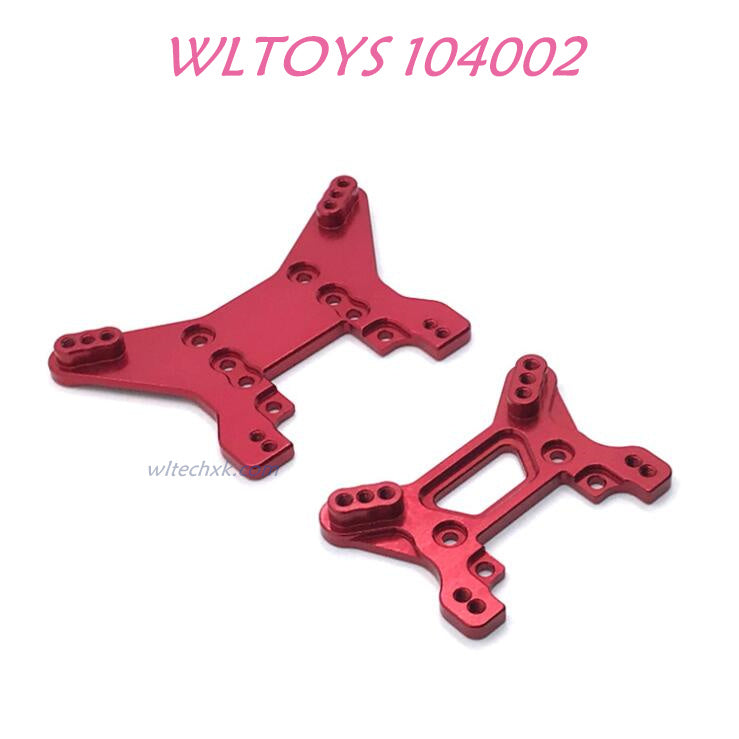 WLTOYS 104002 Front and Rear Shock Tower Upgrade 1/10 brushless 4WD Brushless 60km/h RC Car red