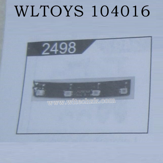 WLTOYS 104016 RC Car Original Parts 2498 Roof Light Panel