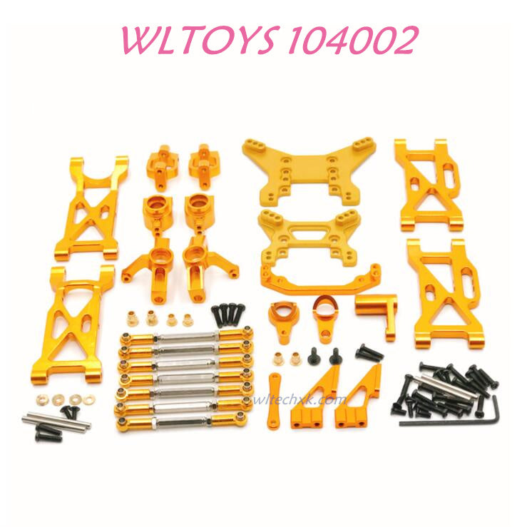 WLTOYS 104002 Metal Kit Upgrade 1/10 brushless 4WD Brushless 60km/h RC Car yellow