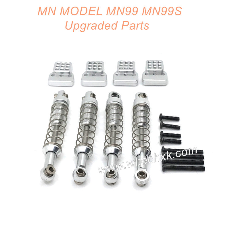 26-MN-MODEL-MN99-MN99S-Upgrades-Parts-Metal-Shock-and-Seat-Silver-1 