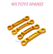 WLTOYS 104002 Front and Read Connect Arm Upgrade 1/10 brushless 4WD Brushless 60km/h RC Car yellow