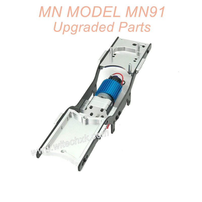 28-MNMODEL-MN91-rc-car-Upgrades-Parts-Metal-Body-Frame-with-Motor-Silver