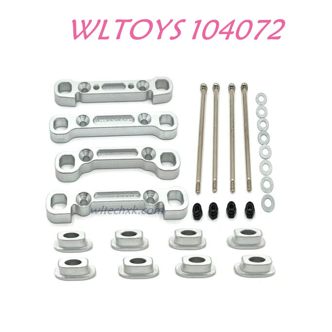 Upgrade part of WLTOYS 104072 Fixing kit for Rear and Front Swing Arm 1/10 4WD 2.4Ghz 60km/h RC Car RTR silver