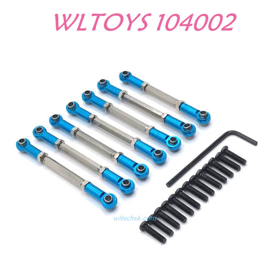 WLTOYS 104002 Adjustable pull rod Upgrade 1/10 brushless 4WD Brushless 60km/h RC Car blue