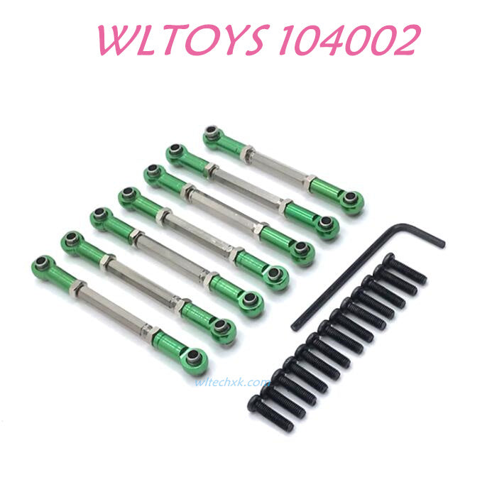 WLTOYS 104002 Adjustable pull rod Upgrade 1/10 brushless 4WD Brushless 60km/h RC Car green