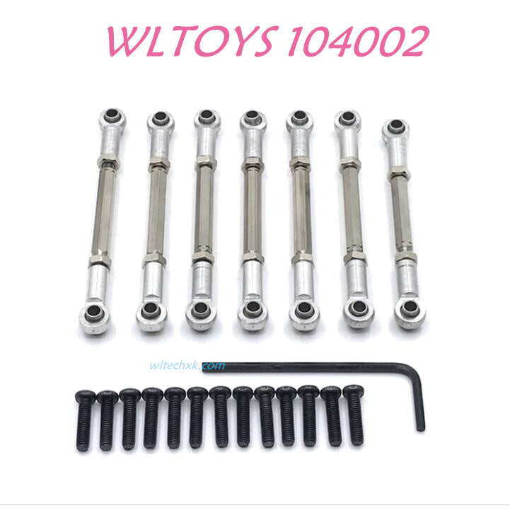 WLTOYS 104002 Adjustable pull rod Upgrade 1/10 brushless 4WD Brushless 60km/h RC Car silver