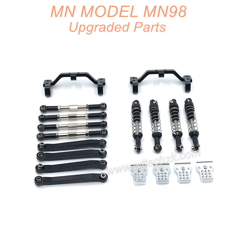 30-MN-MODEL-MN98-D98-Upgrades-Parts-Shock-Connect-Rods-and-Fixing-Seat-Black-1 