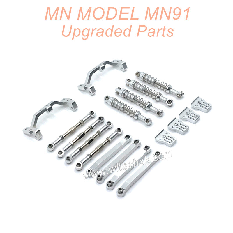 30-MNMODEL-MN91-rc-car-Upgrades-Parts-Shock -Connect-Rods-and-Fixing-Seat-Silver  