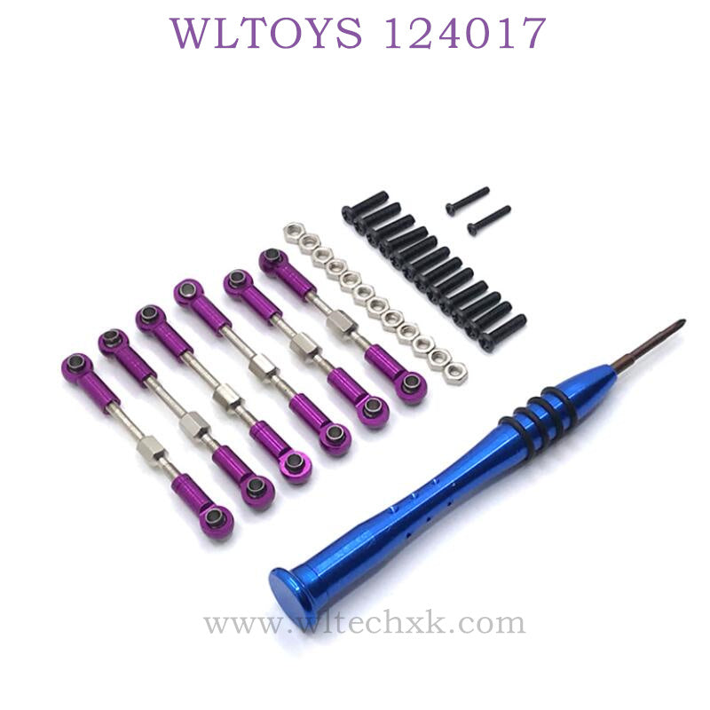 Upgrade Part of WLTOYS 124017 RC Car Connect Rod purple