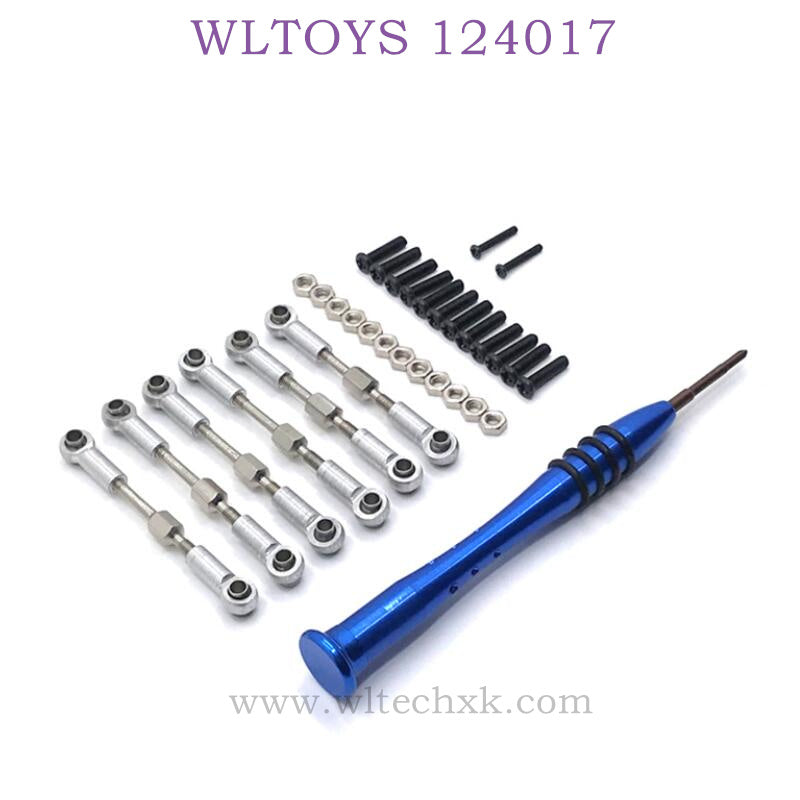 Upgrade Part of WLTOYS 124017 RC Car Connect Rod silver