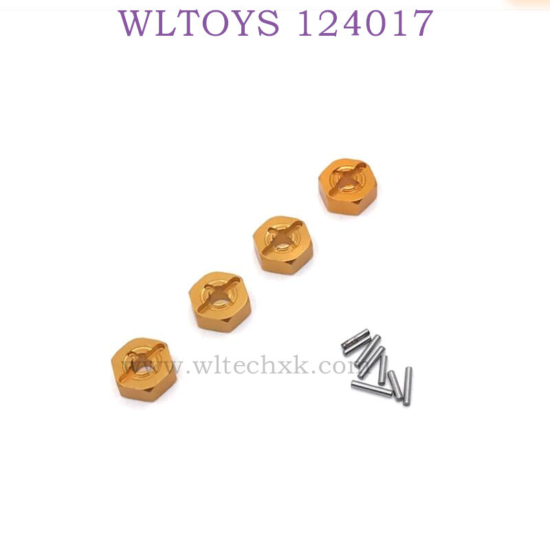 Upgrade Part of WLTOYS 124017 RC Car Hex Nut gold