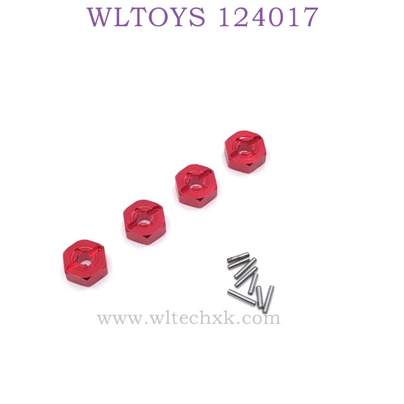 Upgrade Part of WLTOYS 124017 RC Car Hex Nut red