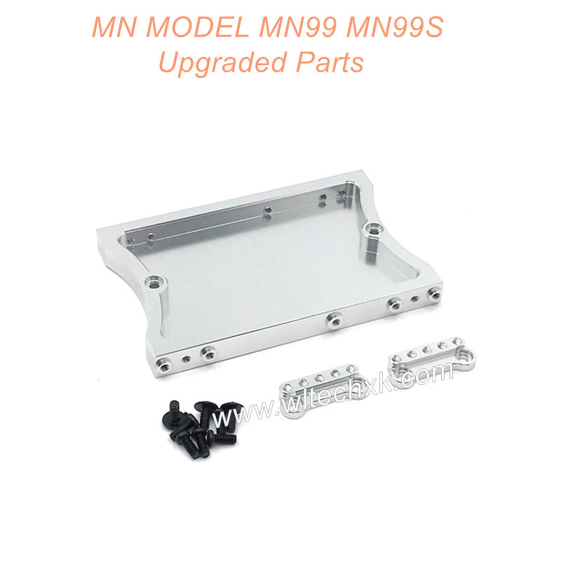 35-MN-MODEL-MN99-MN99S-Upgrades-Parts-Shock-Tower-and-Tail-Plate-Silver