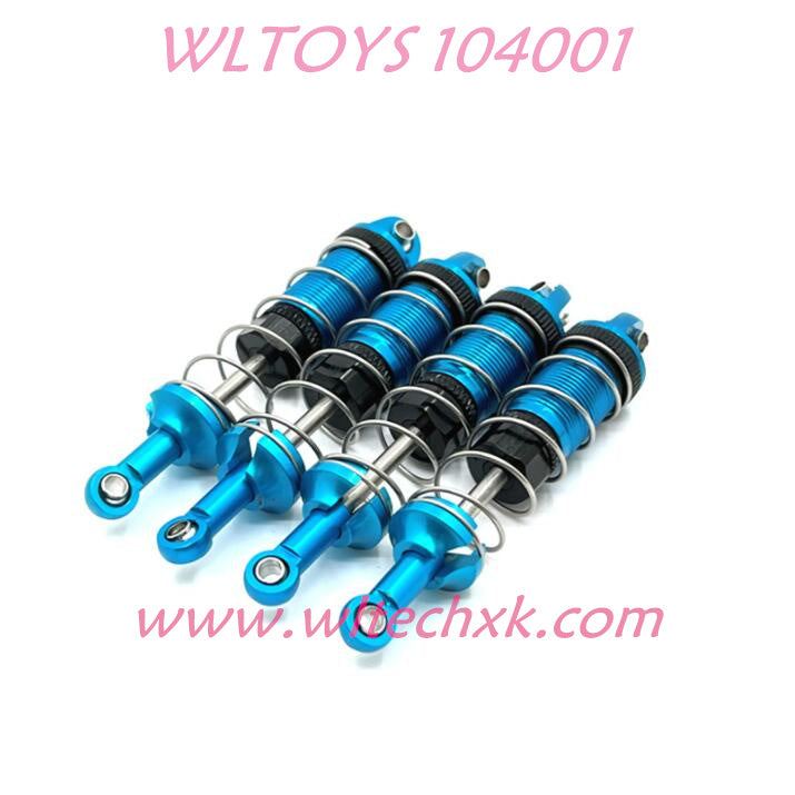 WLTOYS 104001 Front and Rear Spring shock absorber Upgrade 1/10 Brushless 45 km/h RC Car blue