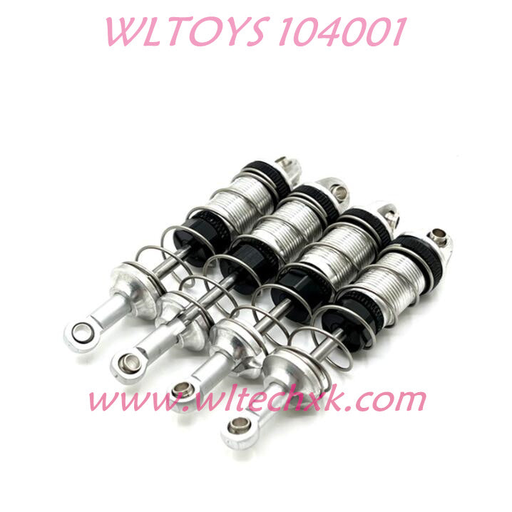 WLTOYS 104001 Front and Rear Spring shock absorber Upgrade 1/10 Brushless 45 km/h RC Car sliver