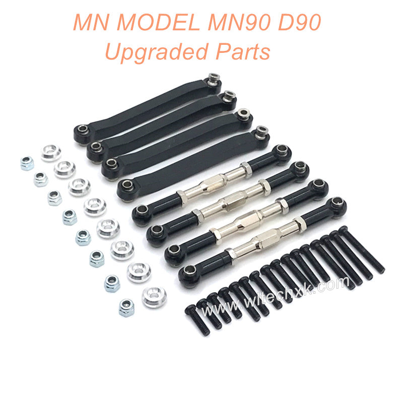 4-MN-MODEL-MN90-D90-rc-car-Upgrade-Parts-Metal-Connect-Rods-Black