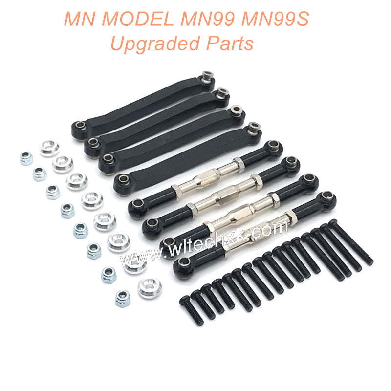 4-MN-MODEL-MN99-MN99S-Upgrade-Parts-Metal-Connect-Rods-Black 