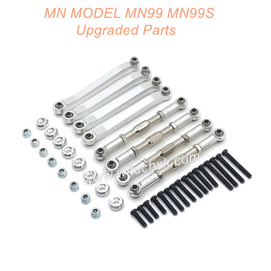 4-MN-MODEL-MN99-MN99S-Upgrade-Parts-Metal-Connect-Rods-Silver