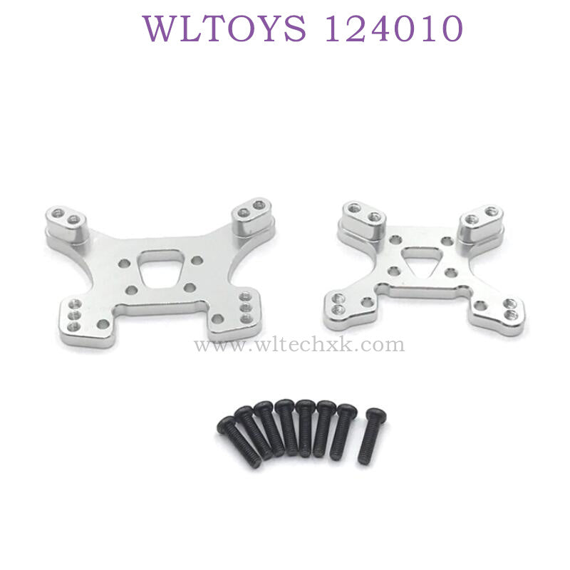 Upgrade part of WLTOYS 124010 1/12 RC Car Rear and Front Shock Plate silver